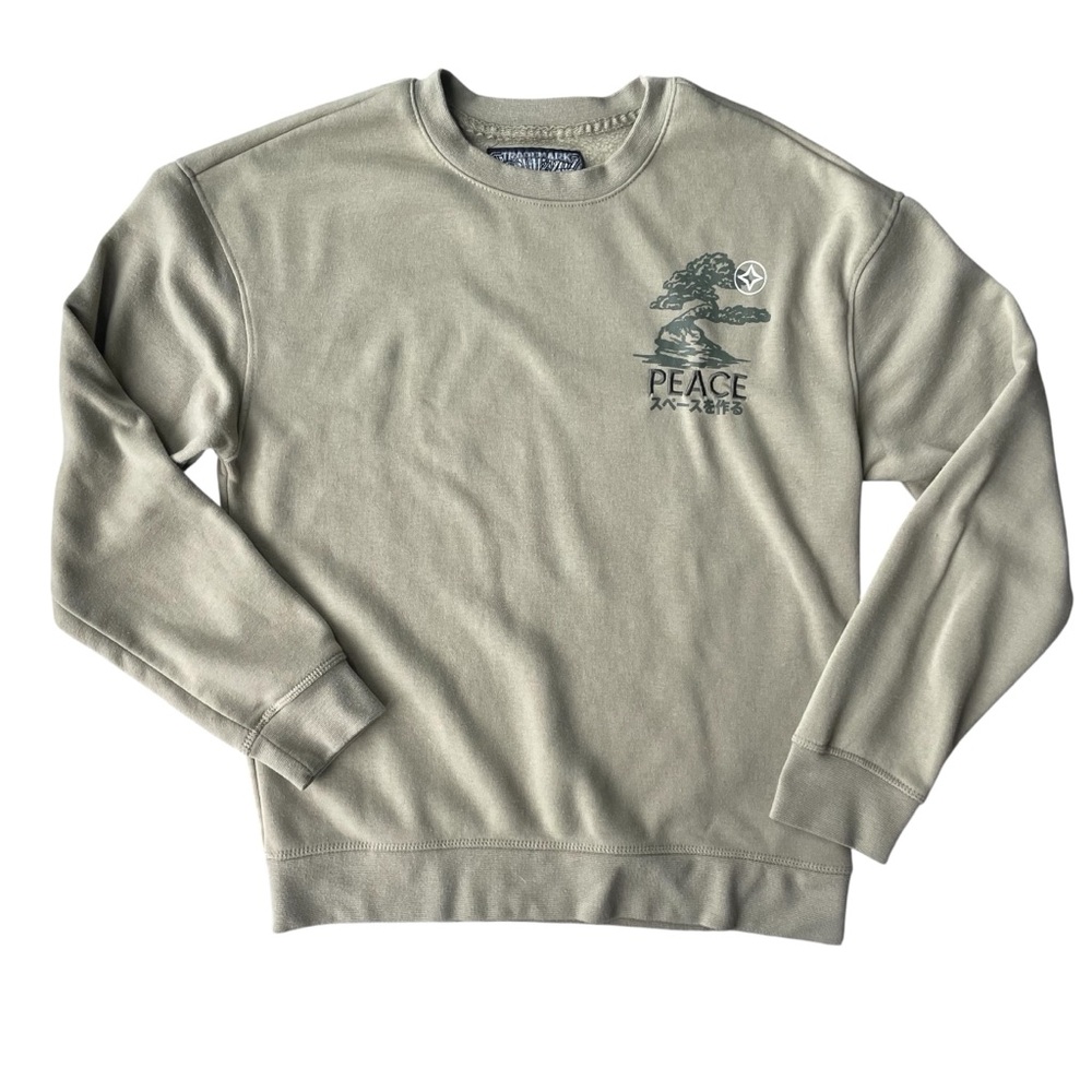 Brooklyn Cloth Crewneck Sweatshirt Peace Bonsai Graphic Size S Sage Green